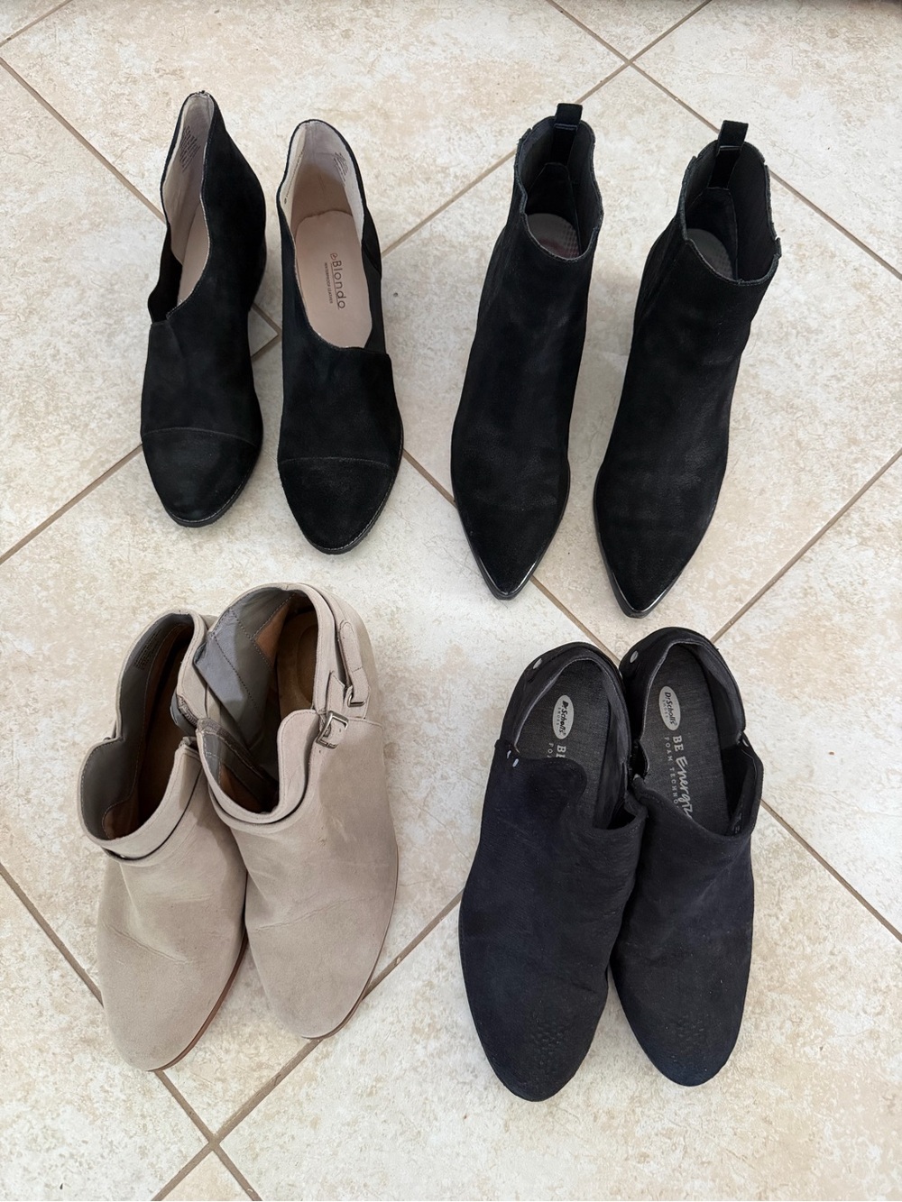 4 pairs Suede Ankle Boots - Women